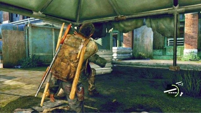 Za chwilę podejdzie tam jeden z bandytów, którego będziesz mógł udusić - Samotna i porzucona (mapa) | Pittsburgh | Solucja The Last of Us - The Last of Us - poradnik do gry