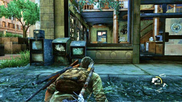 Na początku trzymaj się maksymalnie z prawej strony lokacji i powoli przesuwaj do przodu - Dzielnica biznesowa | Pittsburgh | Solucja The Last of Us - The Last of Us - poradnik do gry