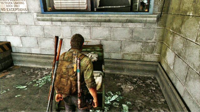 Ten sam wózek musisz podstawić pod ścianę z drugiej strony, żebyście oboje mogli iść dalej - Dzielnica biznesowa | Pittsburgh | Solucja The Last of Us - The Last of Us - poradnik do gry