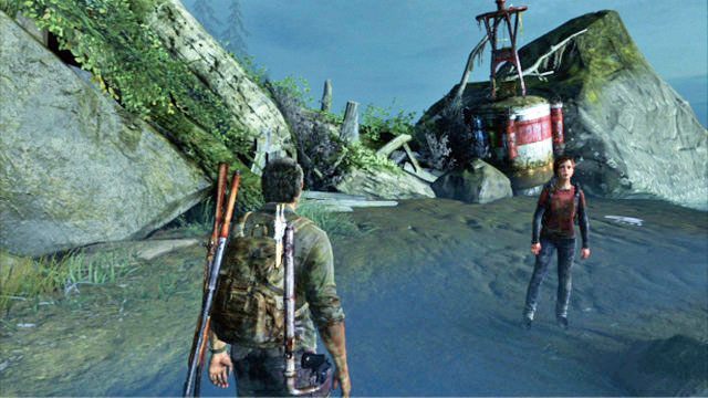 Idąc dalej z prawej strony natkniesz się na barykadę, której nie będziesz mógł ominąć - Kanały | Przedmieścia | Solucja The Last of Us - The Last of Us - poradnik do gry