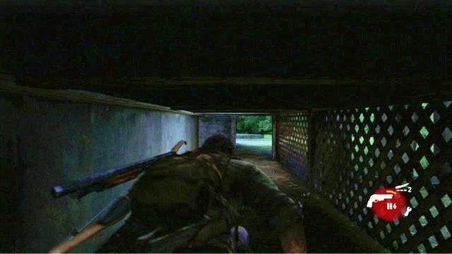 Na początku trzymaj się cały czas prawej strony, wybierając najbliższe miejsca, za którymi możesz się schować - Przedmieścia | Solucja The Last of Us - The Last of Us - poradnik do gry