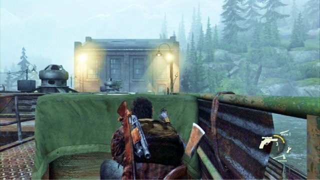 Na początku schowaj się za najbliższą osłoną i zeskocz poziom niżej przez wyrwę w balustradzie - Hydroelektrownia | Tama Tommyego | Solucja The Last of Us - The Last of Us - poradnik do gry