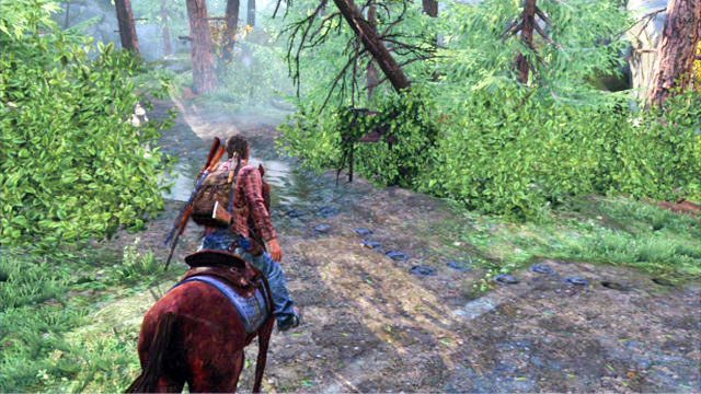 Musisz wtedy zawrócić i skręcić w najbliższą ścieżkę po lewej - Ranczo | Tama Tommyego | Solucja The Last of Us - The Last of Us - poradnik do gry