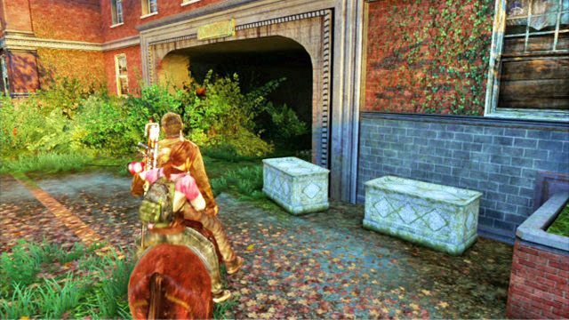 Tam powinieneś udać się na lewy kraniec, a następnie skręcić w prawo - Do boju, Big Horns! | Uniwersytet | Solucja The Last of Us - The Last of Us - poradnik do gry