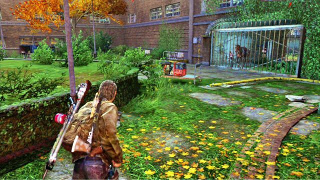 Gdy uciekniesz mutantom, wdrap się po schodach na górę i opuść budynek - Do boju, Big Horns! | Uniwersytet | Solucja The Last of Us - The Last of Us - poradnik do gry