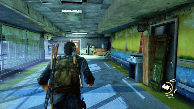 Z drugiej strony będzie długi korytarz, który zaprowadzi cię na salę operacyjną - Szpital (mapa) | Laboratorium Świetlików | Solucja The Last of Us - The Last of Us - poradnik do gry