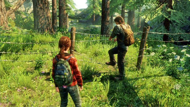 Dojdziesz w ten sposób do ogrodzenia z drutem kolczastym, przez które musisz przejść - Epilog | Jackson | Solucja The Last of Us - The Last of Us - poradnik do gry