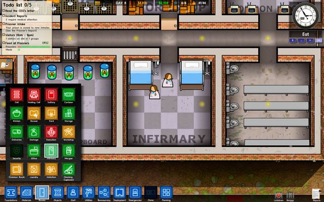 W izbie chorych znajdują się opłacane przez nas pielęgniarki, ale równie dobrze mogą one funkcjonować bez tego pomieszczenia - Izba chorych w Prison Architect | Pomieszczenia więzienne - Prison Architect - poradnik do gry