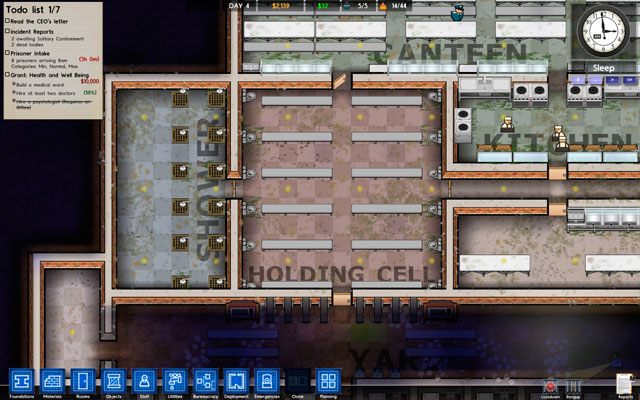 W aktualnej wersji Prison Architect cele wspólną warto stworzyć wyłącznie do tego, aby dostać refundację z jednego z grantów (patrz rozdział: Budżet) - Cela wspólna w Prison Architect | Pomieszczenia więzienne - Prison Architect - poradnik do gry