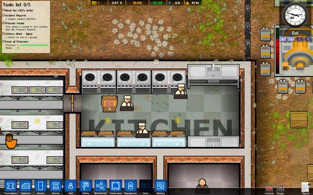 Kuchnia nie musi być duża, aby funkcjonować sprawnie - Kuchnia w Prison Architect | Pomieszczenia więzienne - Prison Architect - poradnik do gry