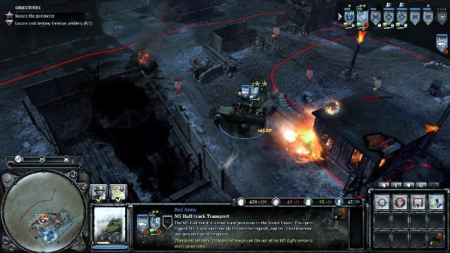 W czasie ataków ciężarówka stale powinna być w ruchu - Misja 05 - Stalingrad | Kampania w Company of Heroes 2 - Company of Heroes 2 - poradnik do gry