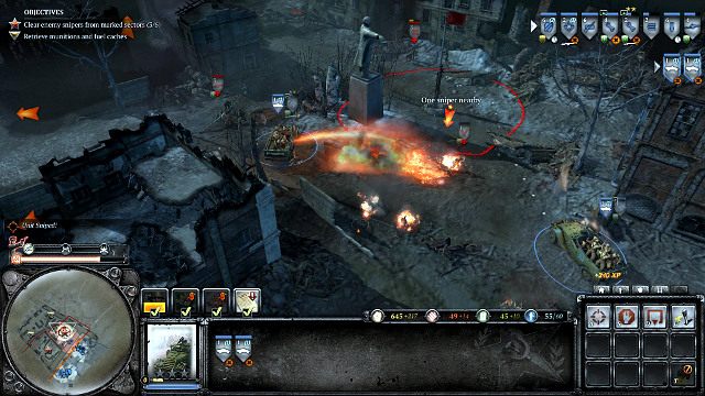 Pamiętaj, by w pierwszej kolejności spalać obsługę dział - Misja 06 - Następstwa Stalingradu | Kampania w Company of Heroes 2 - Company of Heroes 2 - poradnik do gry
