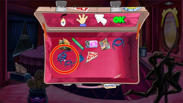 Otwórz ekwipunek i użyj jednego krótkiego sznura na drugim krótkim kawałku sznura, a je połączysz - 3. Faith | Solucja Leisure Suit Larry Reloaded - Leisure Suit Larry: Reloaded - poradnik do gry