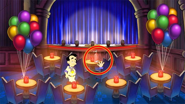 Na stoliku stoi zbiornik z helem - weź go - 5. Eve | Solucja Leisure Suit Larry Reloaded - Leisure Suit Larry: Reloaded - poradnik do gry