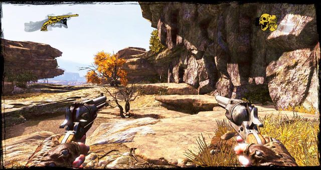 Pościg będzie trwał dopóki nie dobiegniesz do niewielkiego jeziorka gdzie pojawi się przerywnik filmowy - 3 - A Bullet for the Old Man | Solucja | Call of Juarez Gunslinger - Call of Juarez: Gunslinger - poradnik do gry