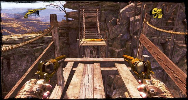 W tym miejscu trzeba przeskoczyć na drugą platformę - 5 - The Magnificent One | Solucja | Call of Juarez Gunslinger - Call of Juarez: Gunslinger - poradnik do gry