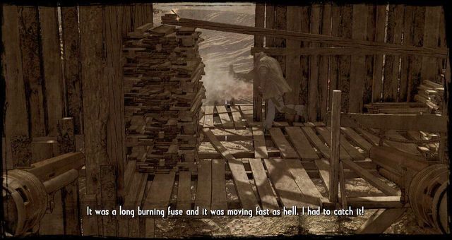 Wskocz znów na most, a następnie goń iskrę jak najszybciej - 11 - 1:30 to Hell | Solucja | Call of Juarez Gunslinger - Call of Juarez: Gunslinger - poradnik do gry