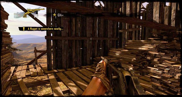 Po prawej deski po których należy wskoczyć wyżej - Rozdział 11 | Okruchy prawdy (znajdźki) | Call of Juarez Gunslinger - Call of Juarez: Gunslinger - poradnik do gry
