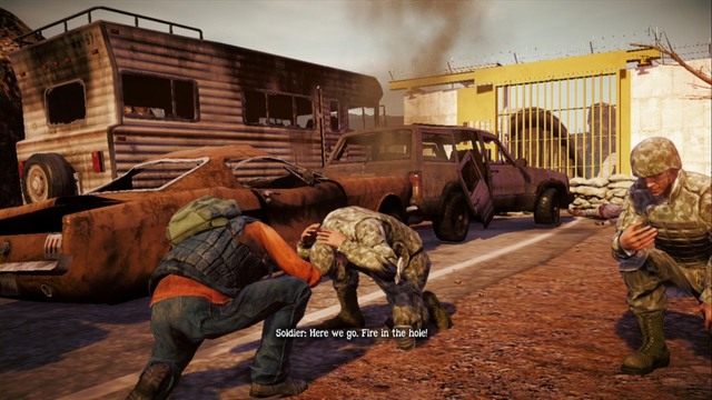 Tan poprosi cię o ochronę, podczas gdy on podłoży ładunki wybuchowe i zrobi w bramie wyrwę - Wojsko (misje główne) | Opis przejścia | State of Decay - State of Decay - poradnik do gry