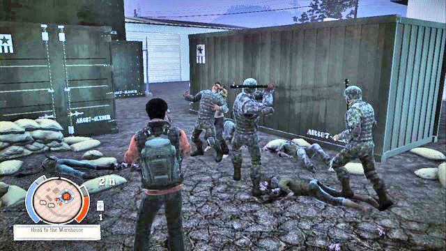 Po dotarciu na miejsce dołączy do ciebie grupka żołnierzy, jednak droga do magazynu jest kręta, a za każdym rogiem czeka grupa zombie w towarzystwie Screamera, Feral Zombie, albo Big Una, więc miej się na baczności - Wojsko (misje główne) | Opis przejścia | State of Decay - State of Decay - poradnik do gry