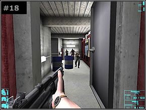 Zejdź po czerwonej drabinie szybko w dół i otwórz pobliskie drzwi - Misja 03 - The Bomber - Die Hard: Nakatomi Plaza - poradnik do gry