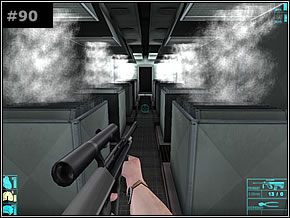 Za następnymi drzwiami musisz skręcić w lewo - Misja 10 - One Of The Terrorist - Die Hard: Nakatomi Plaza - poradnik do gry