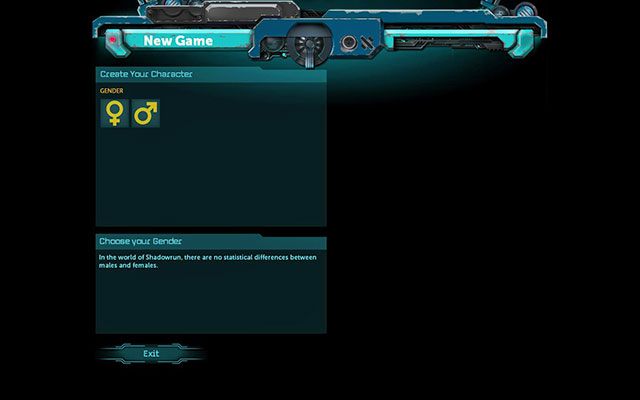 Zaczynasz od wyboru płci - Postać w Shadowrun Returns - Shadowrun Returns - poradnik do gry
