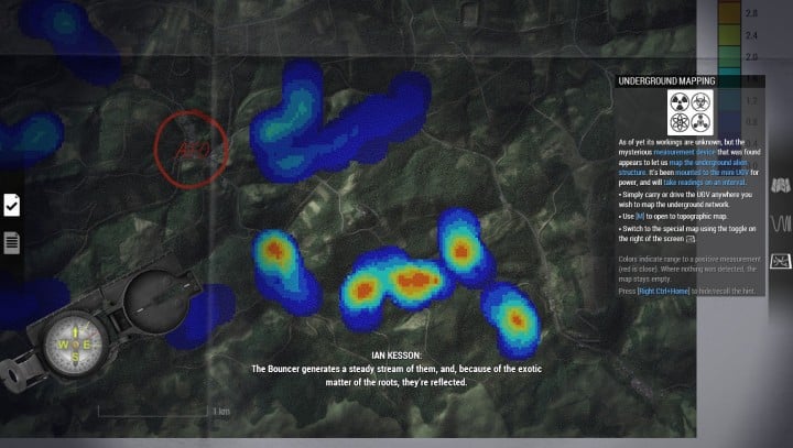 Mapa, na której możemy sprawdzić odczyt mapowania podziemnych struktur. - Misja 5 - Carpe Noctem | ArmA 3 Contact - Arma III - poradnik do gry