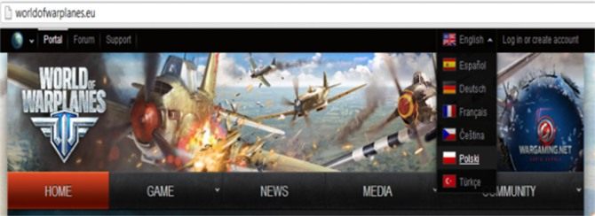 Wybór języka gry - Zakładanie konta | Podstawy rozgrywki w World of Warplanes - World of Warplanes - poradnik dla początkujących