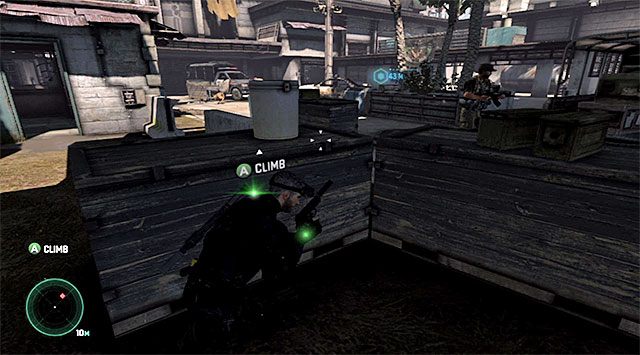 Zasłona zlokalizowana najbliżej zniszczonego muru - Przedostanie się do wnętrza komisariatu | Misja 1 - Kryjówka - Tom Clancys Splinter Cell: Blacklist - poradnik do gry