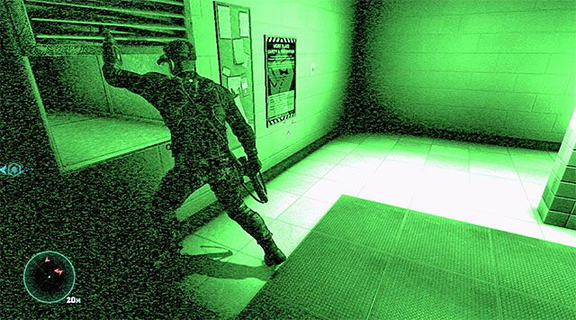 Wejście do szybu w szatni - Odnalezienie zakładników | Misja 3 - Amerykańska konsumpcja - Tom Clancys Splinter Cell: Blacklist - poradnik do gry
