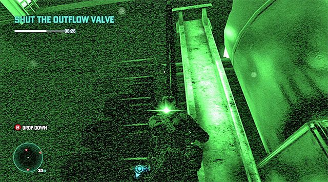 Wspinaczka po rynnie - Zakręcenie zaworu odpływu | Misja 3 - Amerykańska konsumpcja - Tom Clancys Splinter Cell: Blacklist - poradnik do gry