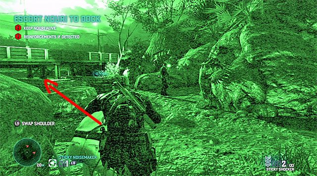 Ponownie zatrzymaj się przy skałach - Eskortowanie Nouriego | Misja 4 - Prywatna posiadłość | Splinter Cell Blacklist - Tom Clancys Splinter Cell: Blacklist - poradnik do gry