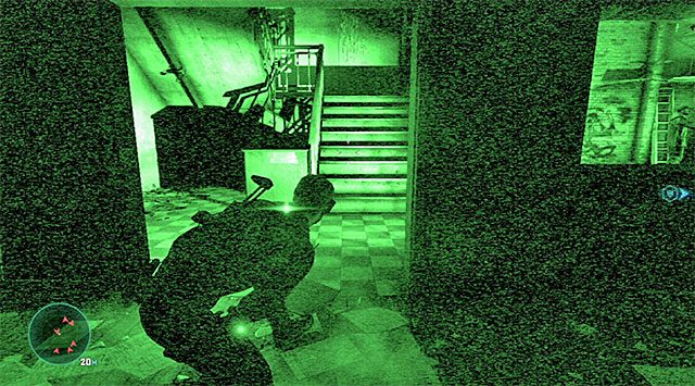 Schody prowadzące na piętro - Dotarcie do strefy załadunku | Misja 5 - Opuszczony młyn - Tom Clancys Splinter Cell: Blacklist - poradnik do gry