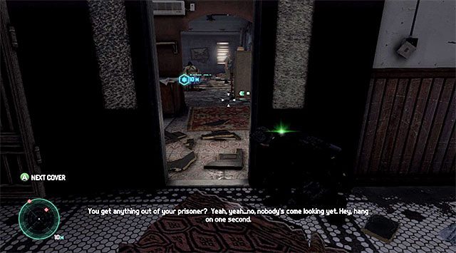 Kobin jest pilnowany przez czterech żołnierzy i zmuszony zostaniesz niestety do tego żeby się ich pozbyć - Odnalezienie Kobina | Misja 1 - Kryjówka | Splinter Cell Blacklist - Tom Clancys Splinter Cell: Blacklist - poradnik do gry