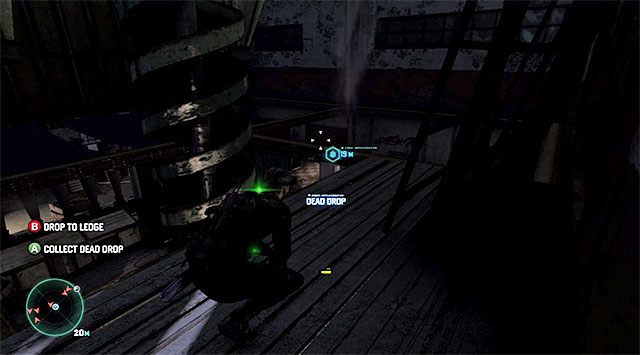 Paczka leży na prawym balkoniku w głównym obszarze młynu - Misje głównej kampanii | Paczki (Dead Drops) | Splinter Cell Blacklist - Tom Clancys Splinter Cell: Blacklist - poradnik do gry