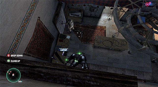 Zaczekaj na odpowiedni moment do zhakowania laptopa lub wyląduj na przeciwniku w zbroi - Misje głównej kampanii | Laptopy Czarnej Listy (Blacklist Laptops) - Tom Clancys Splinter Cell: Blacklist - poradnik do gry