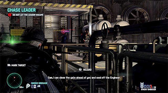 Drugi z napotkanych przeciwników - Doścignięcie lidera komórki Inżynierów | Misja 11 - Terminal gazowy - Tom Clancys Splinter Cell: Blacklist - poradnik do gry