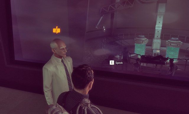 Niemiecki naukowiec jest odrobinę zaaferowany, więc zauważy Cię dopiero po chwili. - 3 - Dochodzenie - Lunatycy - Misje - The Bureau: XCOM Declassified - poradnik do gry