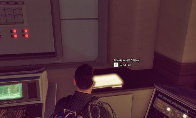 Przed wyjściem z laboratorium zajrzyj jeszcze na szafkę pomiędzy komputerami, obok zbiornika z Sectoidem - 3 - Wizyta w bazie III - Dokumenty - The Bureau: XCOM Declassified - poradnik do gry