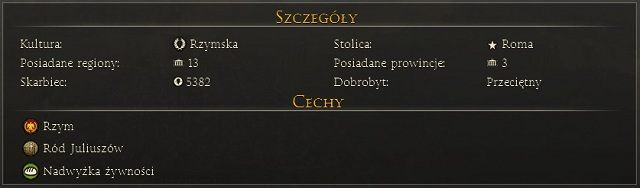 Okno imperium pokazuje nasz wpływ naszego państwa na sytuację na mapie świata - Polityka wewnętrzna w Total War Rome II | Polityka - Total War: Rome II - poradnik do gry