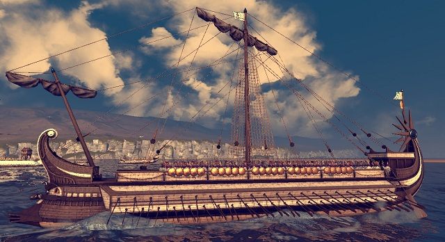 Na pokładzie tych okrętów znajdziemy łuczników, włóczników, procarzu lub też niewielkie maszyny wojenne - Jednostki morskie w Total War Rome II | Wojsko - Total War: Rome II - poradnik do gry