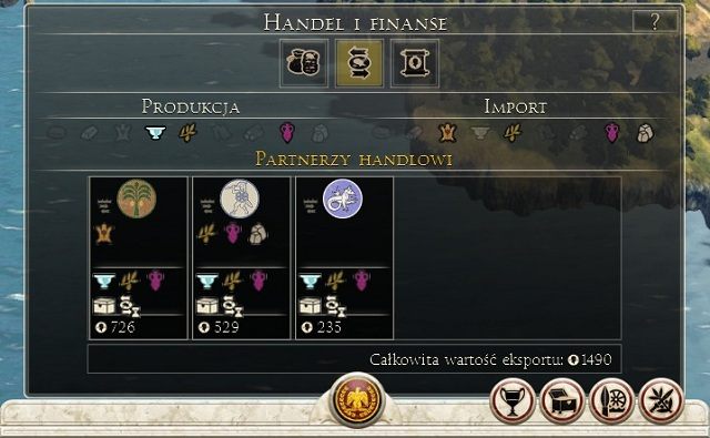 Ostatnia zakładka podsumowuje finanse z ostatnich dwóch tur - Handel i finanse w Total War Rome II | Mapa strategiczna - Total War: Rome II - poradnik do gry