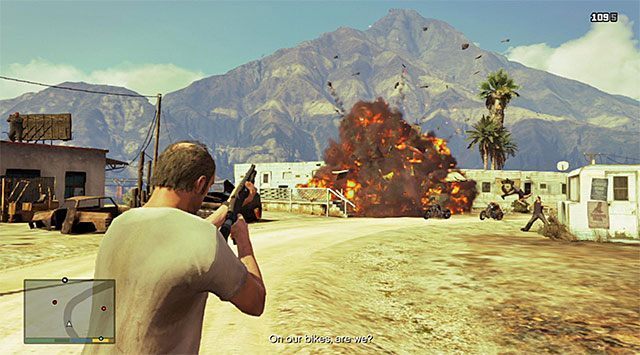 Trafienie w zbiornik zaowocuje eksplozją przyczepy - GTA 5: Pan Philips - solucja - GTA 5 - poradnik do gry