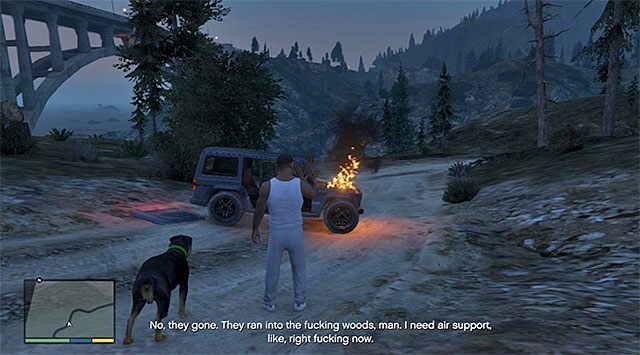 Musisz podejść do płonącego wraku - GTA 5: Drapieżnik - solucja - GTA 5 - poradnik do gry