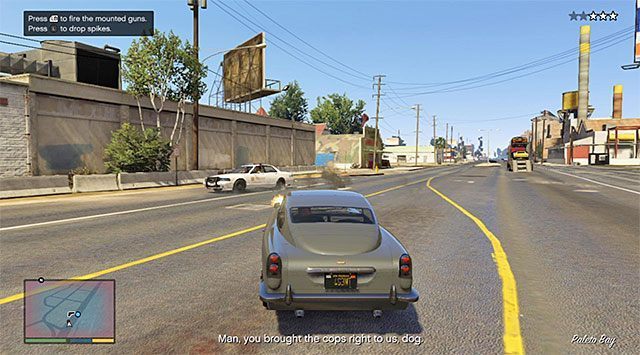 Używaj działka do niszczenia radiowozów - GTA 5: Hurtownicy - solucja - GTA 5 - poradnik do gry