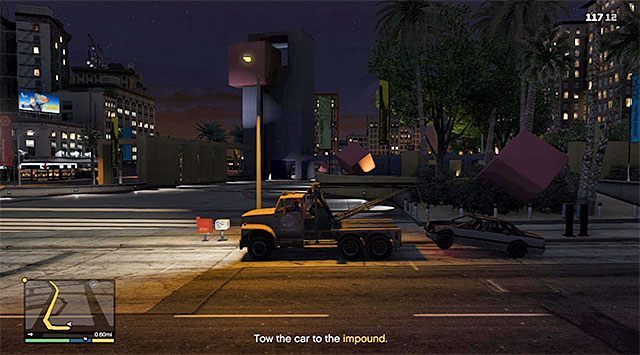 Ustaw się przed lub za wrakiem, podejdź do niego i skorzystaj z dźwigu - GTA 5: Przysługa - solucja, nagrody, wyzwania - GTA 5 - poradnik do gry