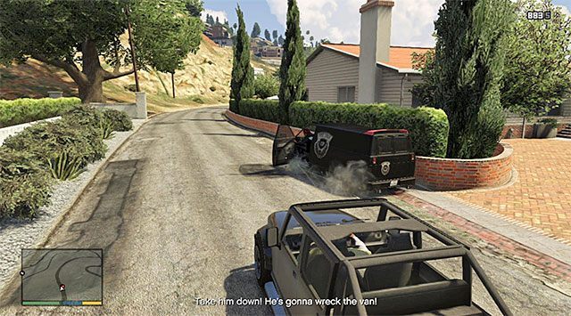 Celuj w opony ściganej furgonetki - GTA 5: Porwanie, Przypadkowe zdarzenia - solucja - GTA 5 - poradnik do gry