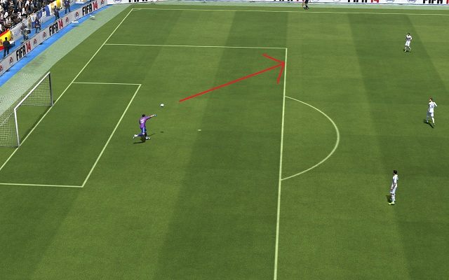 Wyrzut piłki to najprostszy sposób na wznowienie gry i podanie piłki do znajdujących się nieopodal zawodników - Gry bramkarzem - wznowienia gry | Obrona w FIFA 14 - FIFA 14 - poradnik do gry