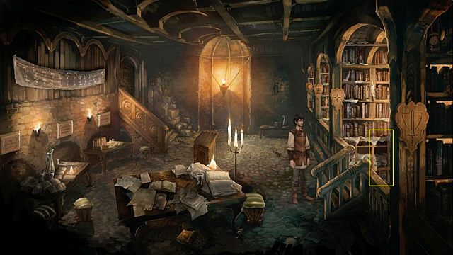 Po pokonaniu schodów maszeruj w prawo - do biblioteki - Znajdź w Akademii magiczny akumulator mocy i coś, co przyciągnie podejrzanego | Rozdział II - Memoria - poradnik do gry